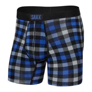SAXX VIBE Boxer Brief - Flannel Check - Blue