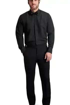Slimfit Microfiber Dress Shirt - Black