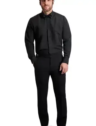 Slimfit Microfiber Dress Shirt - Black