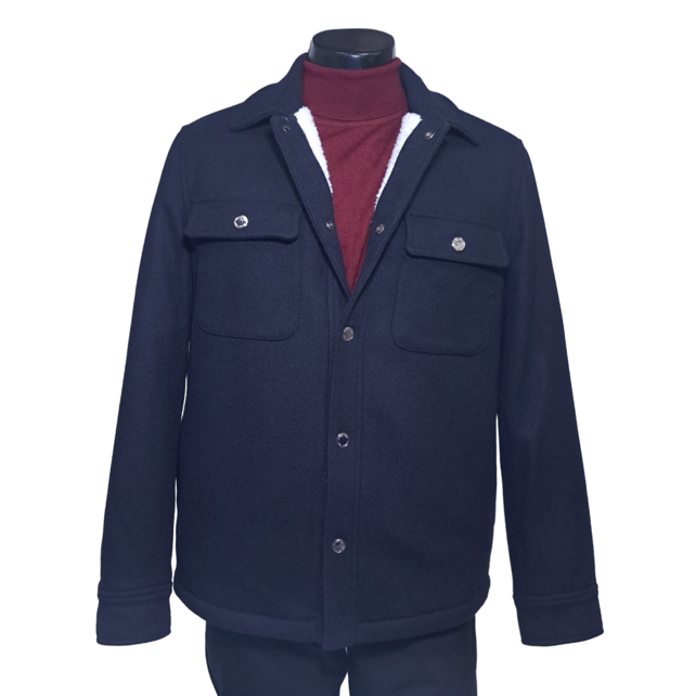 Michael Kors Melton Shirt Jacket - Midnight Michael Kors Melton Shirt Jacket - Midnight