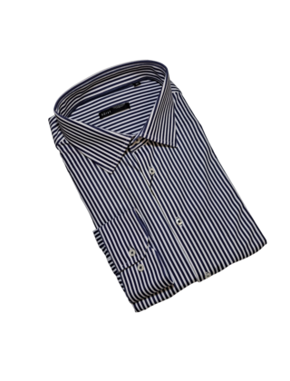 NAVY HORST STRETCH PINSTRIPE DRESS SHIRT