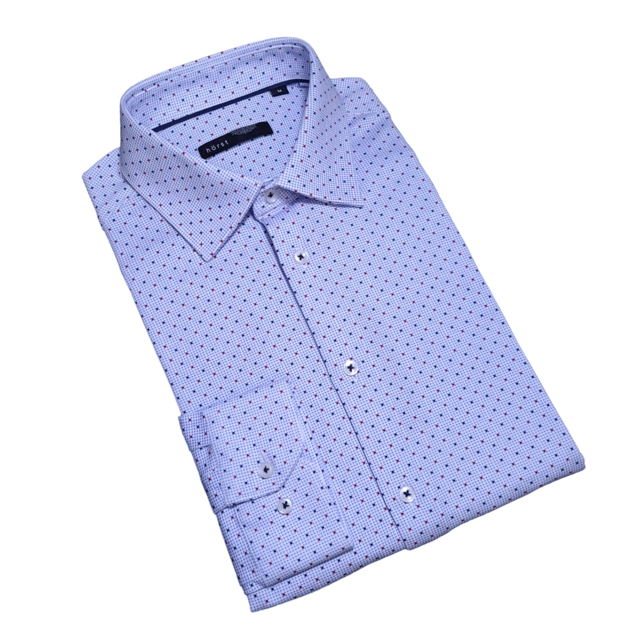 LIGHT BLUE HORST DOT PATTERN DRESS SHIRT