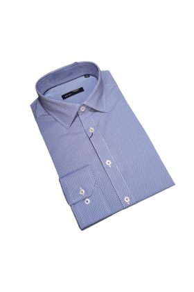 Horst Diamond Patterned Dress Shirt - Blue