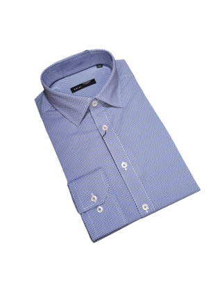 Horst Diamond Patterned Dress Shirt - Blue