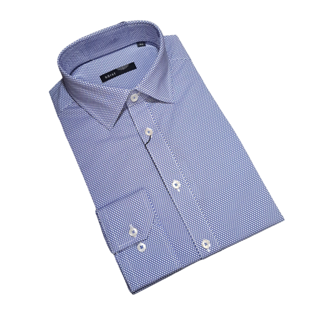 Horst Diamond Patterned Dress Shirt - Blue Horst Diamond Patterned Dress Shirt - Blue