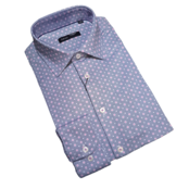 Horst Long Sleeve Soft Patterned Dress Shirt - Navy