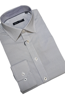 Horst Diamond Patterned Dress Shirt - White