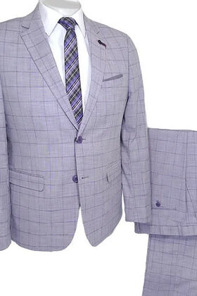 Lief Horsens Rock Check Suit - Lavender