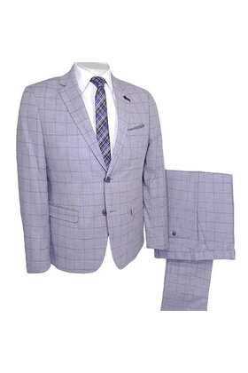 Lief Horsens Rock Check Suit - Lavender