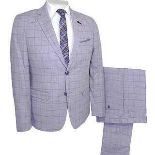 Lief Horsens Rock Check Suit - Lavender