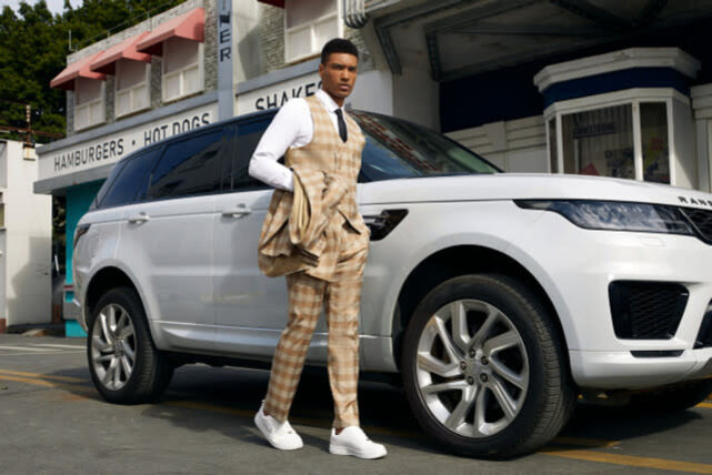 Stacy Adams 3Pcs Plaid Suit W/Double Breasted Vest - Copper