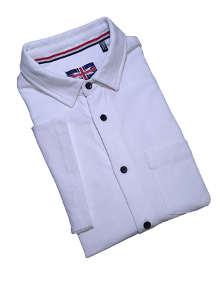 WHITE SOUL OF LONDON COTTON SHORT SLEEVE DRESS SHIRT