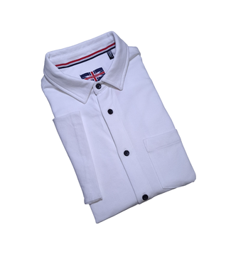 Soul Of London WHITE SOUL OF LONDON COTTON SHORT SLEEVE DRESS SHIRT