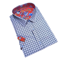 Sugar Short Sleeve Patterned Dress Shirt - Coterie - Sky