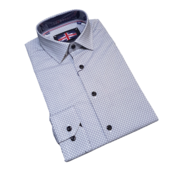 Soul Of London L/S Patterned Cotton Stretch Dress Shirt - Black