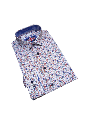 Soul Of London L/S Cotton Stretch Floral Patterned Dress Shirt - Multi