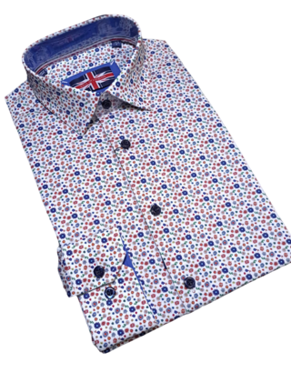 Soul Of London L/S Cotton Stretch Floral Patterned Dress Shirt - Multi