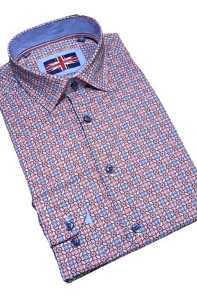 Soul Of London L/S Cotton Stretch Dress Shirt - Pink