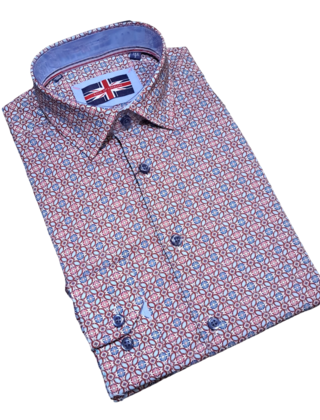 Soul Of London L/S Cotton Stretch Dress Shirt - Pink