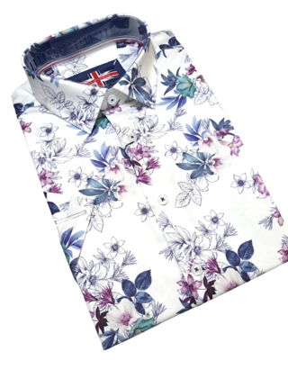 Soul Of London Cotton Stretch Short Sleeve Dress Shirt  - White