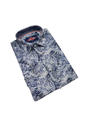 Soul Of London Cotton Stretch Short Sleeve Dress Shirt  - Blue