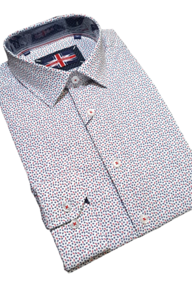 Soul Of London L/S Cotton Stretch Dress Shirt - Red