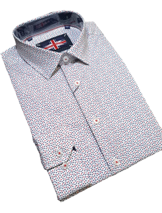 Soul Of London L/S Cotton Stretch Dress Shirt - Red