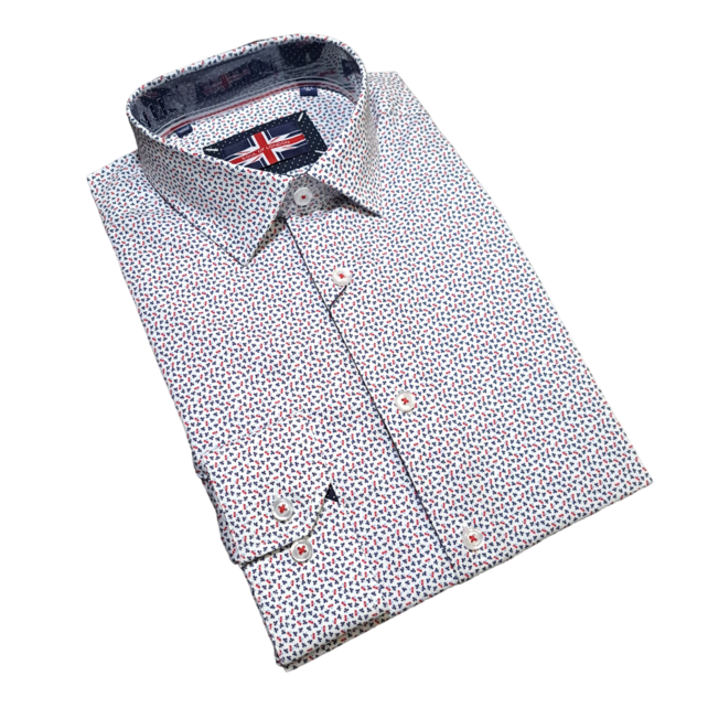 Soul Of London L/S Cotton Stretch Dress Shirt - Red