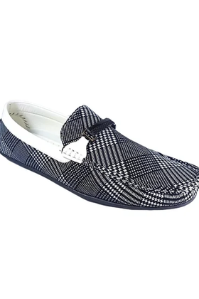 Avellino Plaid Loafer - Black/White