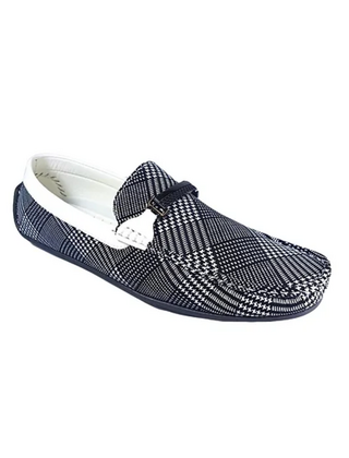 Avellino Plaid Loafer - Black/White