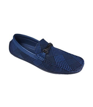 Avellino Plaid Loafer - Navy