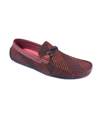 Avellino Plaid Loafer - Burgundy