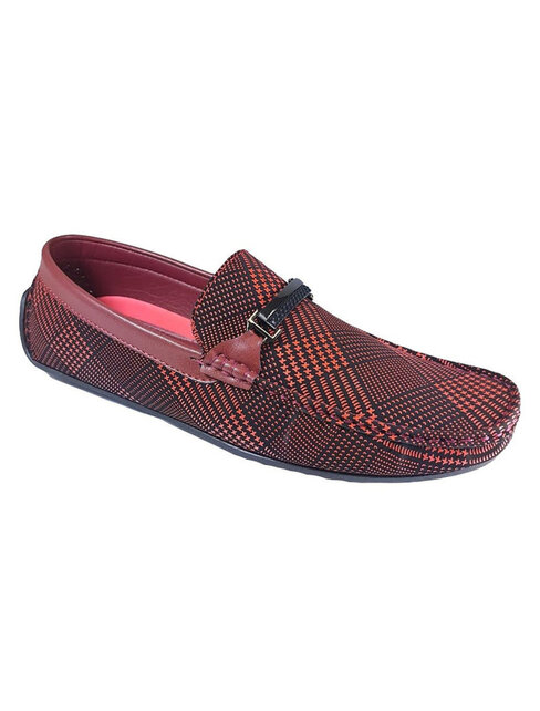 Avellino Plaid Loafer - Burgundy