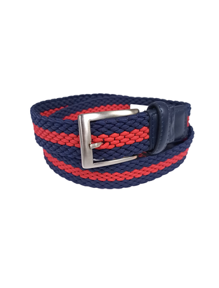 Braided Belt - Navy/Red