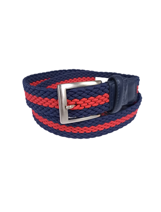 Braided Belt - Navy/Red