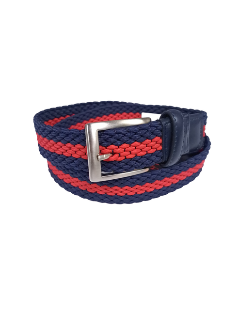 Braided Belt - Navy/Red