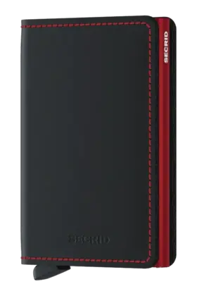 SECRID - Slimwallet - Matte Black & Red