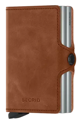 SECRID - Twinwallet Vintage Cognac - Silver