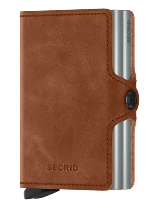 SECRID - Twinwallet Vintage Cognac - Silver