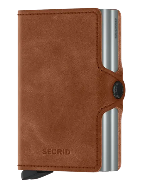 SECRID - Twinwallet Vintage Cognac - Silver