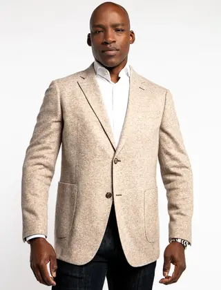 7 Downie St. Wool Blend Sport Coat - Brooks - Oatmeal