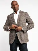 7 Downie St. Wool Blend Plaid Sport Coat - Burbon - Brown