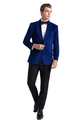 Allure Velvet Sport Coat - Cobalt