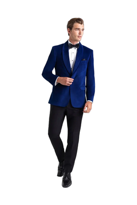 Allure Velvet Sport Coat - Cobalt