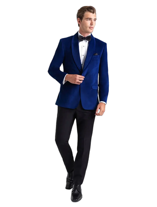 Allure Velvet Sport Coat - Cobalt