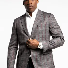 7 Downie St. Thermolite Plaid Sport Coat - Hawk