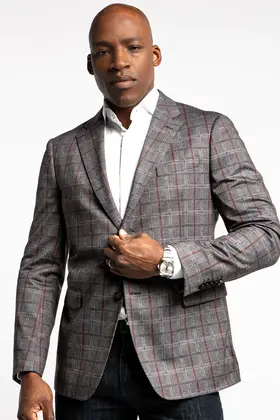 7 Downie St. Thermolite Plaid Sport Coat - Hawk