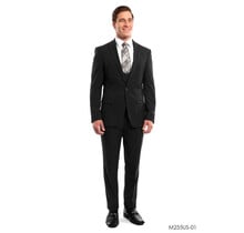 Tazzio  Peak Lapel Ultra Slim Suit - 3 Piece - Black
