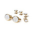 Mother of Pearl Cufflink and Studs - Gold