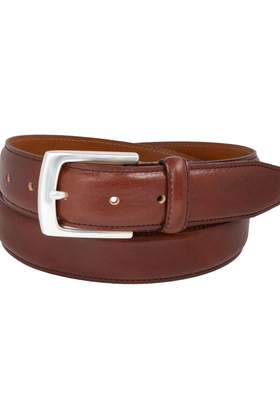 Vince Camuto - Shrunken Italian Full Grain Leather Belt - Medium Brown